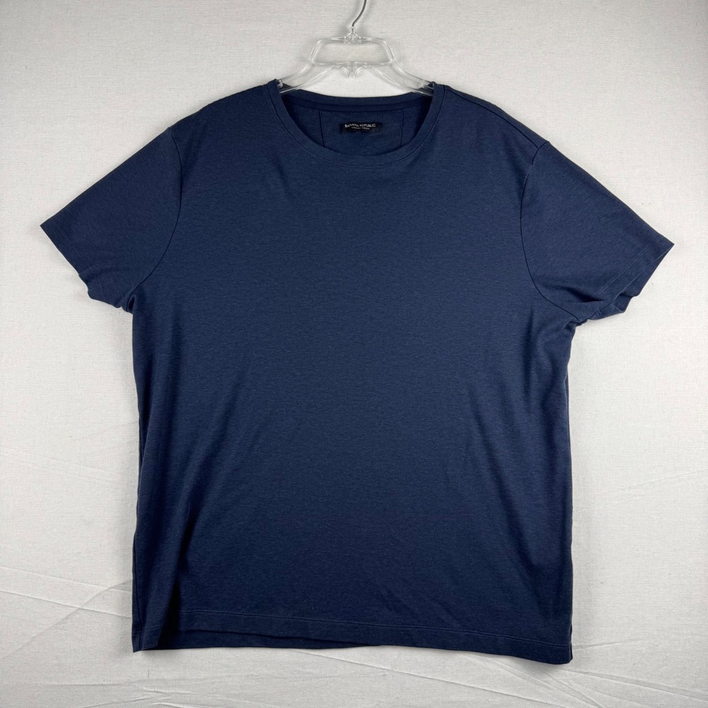 Banana Republic Luxury Touch Mens XL Navy Blue Cotton Crew Neck T-Shirt